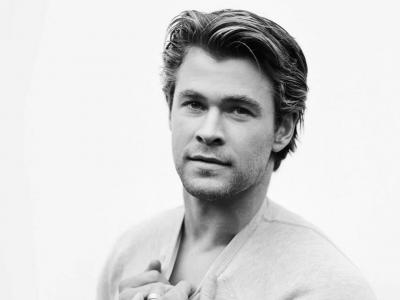 克里斯Hemsworth，演员，名人，电影明星，黑白壁纸