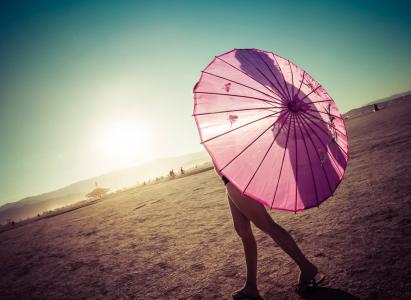 特雷·拉特克利夫，夏天，沙漠，伞壁纸