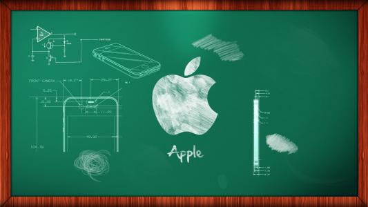 苹果粉笔板惊人的高分辨率照片壁纸