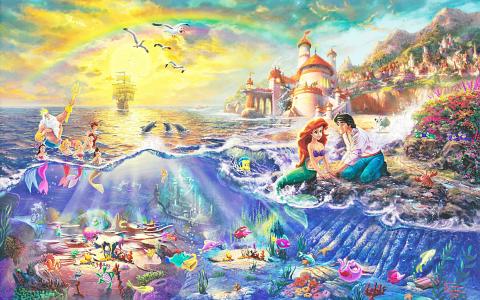 小美人鱼迪士尼美人鱼海洋彩虹高清壁纸
