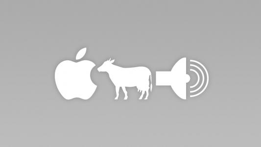 Apple + Cow = A Sound wallpaper