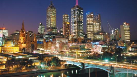 墨尔本澳大利亚惊人的城市景观高清照片壁纸