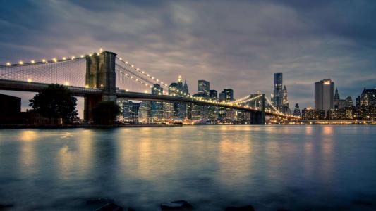 brooklyng夜间HDR高清壁纸桥