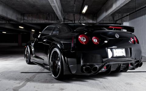 Nissan Gtr Black By 360 Forged wallpaper