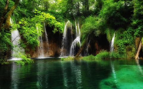 Parque Nacional洛杉矶拉各斯Plitvice Croacia瀑布免费的照片壁纸