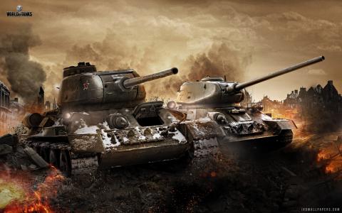 T 34 & T 34 85 in World of Tanks Online Game wallpaper