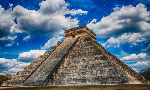 墨西哥，寺庙，玛雅文明，天空，历史壁纸
