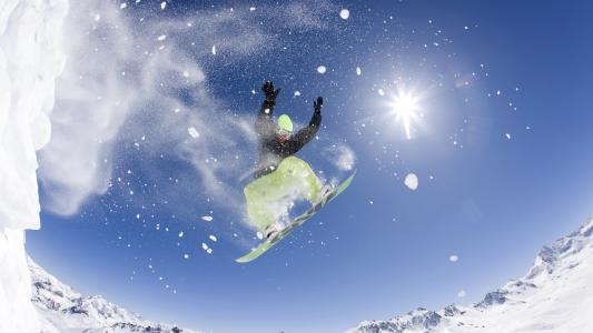 单板滑雪单板滑雪冬季停止行动阳光高清壁纸