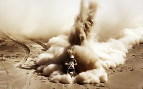 Dirtbike Dust Dirt沙漠高清壁纸