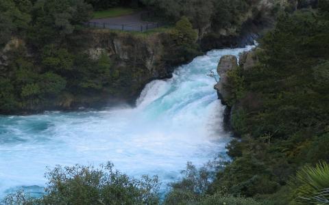 胡卡瀑布、新西兰怀卡托河，壁纸