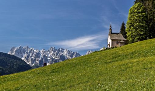 阿尔卑斯山，教堂壁纸