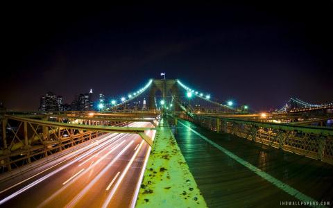 布鲁克林大桥夜壁纸