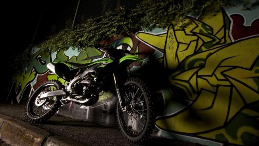 川崎KX250F绿色摩托车壁纸