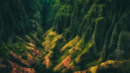 自然，风景，山峰，山谷，考艾，夏威夷，Island，悬崖壁纸