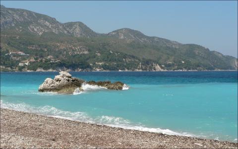 希腊岛海滩海滩海岸druffix欧洲希腊天堂海高清壁纸