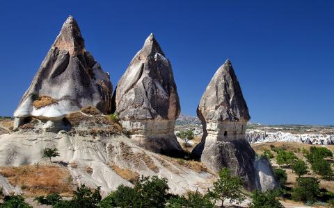 卡帕多西亚，土耳其，山，岩石壁纸