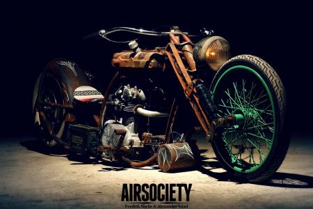 鼠风格，摩托车，老车，斩波器壁纸