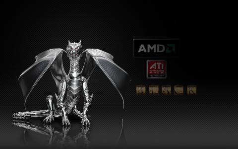 AMD龙黑色壁纸