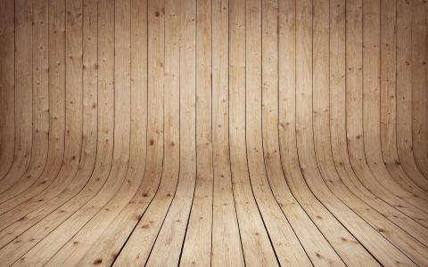 木弯曲的地板壁纸