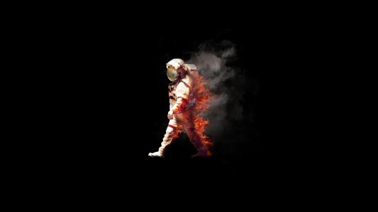 燃烧，宇航员，宇航员，火灾，NASA宇航服壁纸