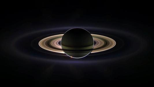 土星星球黑色高清壁纸