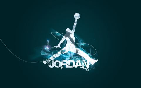 Air Jordan，Cool，Logo，着名品牌，浅蓝色壁纸