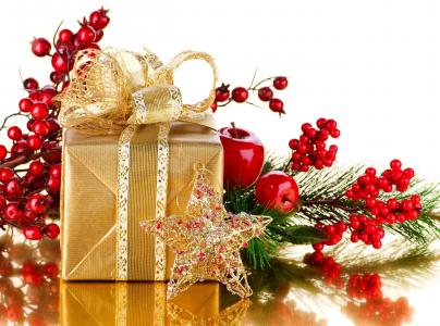 新的一年，圣诞节，假期，线程，针，礼物，浆果，明星壁纸