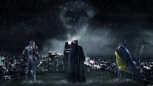 蝙蝠侠，哥谭市，4K，雨，晚上，英雄壁纸
