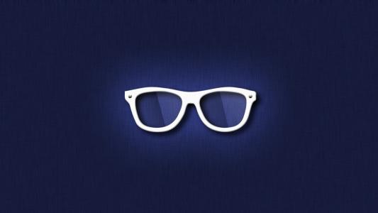 时髦，眼镜，极简主义，蓝色背景壁纸