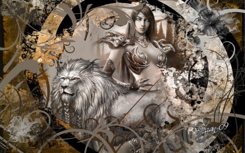 魔兽世界艺术幻想游戏狮子视频女人高清壁纸