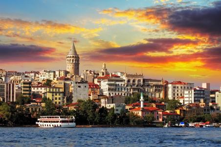伊斯坦布尔，土耳其，海，建筑物壁纸