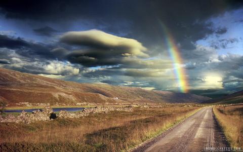 下午彩虹冰岛壁纸