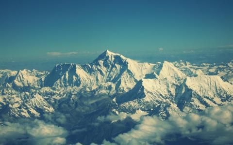 珠穆朗玛峰，山，天空，上衣壁纸