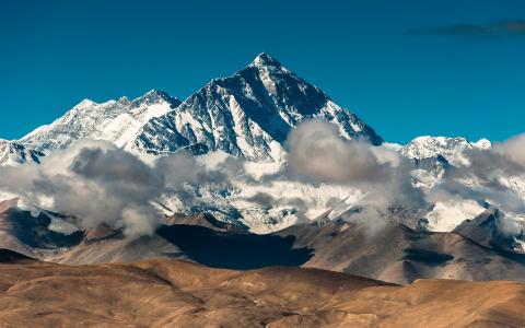 山雪中国岩西藏珠穆朗玛峰蓝天HD高清宽屏壁纸