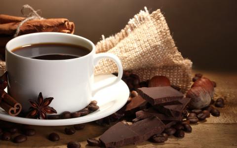 咖啡巧克力食品杯豆高分辨率的壁纸