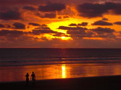 日落大自然哥斯达黎加Skyscapes海滩免费背景壁纸