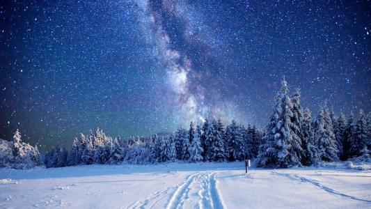 银河系，冬季，天空，星星壁纸