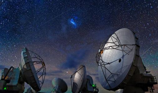 阿尔马天文台，智利，空间，星夜，阿塔卡马沙漠，技术，银河，风景壁纸