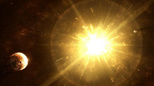 超新星星爆炸行星黄色高清壁纸