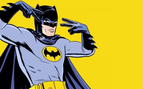 蝙蝠侠，手势，黄色背景壁纸
