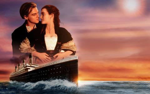 泰坦尼克号，爱情壁纸中的情侣