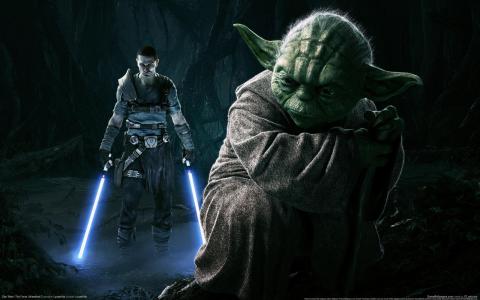 星球大战原力释放绝地光剑Yoda高清壁纸