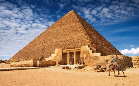 埃及金字塔建设景观壁纸