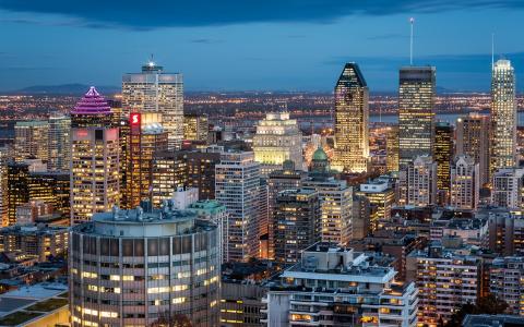 蒙特利尔，魁北克，加拿大，城市，建筑物，夜晚，灯光壁纸