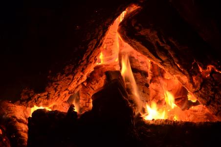 Wood，篝火，火焰，橙色壁纸