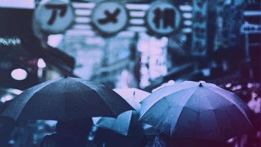 摄影，过滤器，雨，日本，伞壁纸
