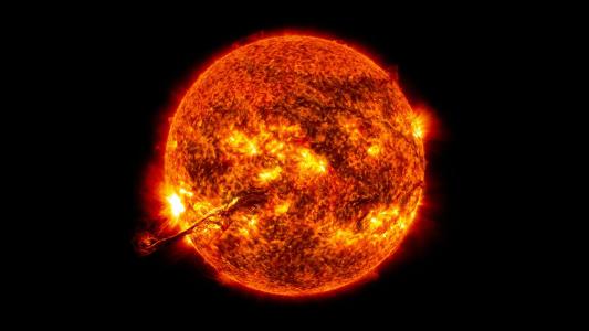 星空太阳地球日冕物质抛射CME太阳耀斑黑色高清壁纸