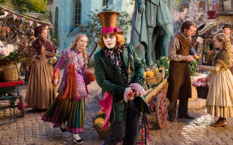 Mia Wasikowska and Johnny Depp, Alice Through the Looking Glass wallpaper