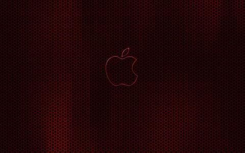 苹果暗红色的发光壁纸