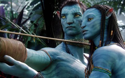 Jake Sully & Neytiri in Avatar wallpaper